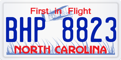 NC license plate BHP8823