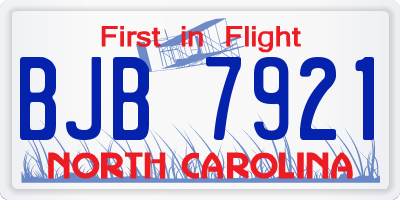 NC license plate BJB7921