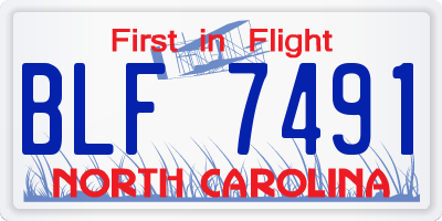 NC license plate BLF7491