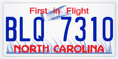 NC license plate BLQ7310
