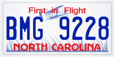 NC license plate BMG9228