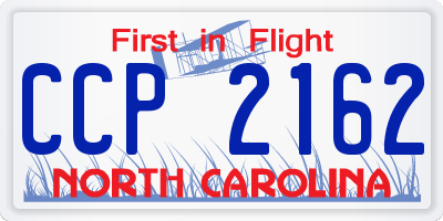 NC license plate CCP2162