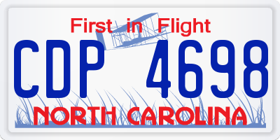NC license plate CDP4698