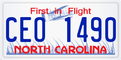NC license plate CEO1490