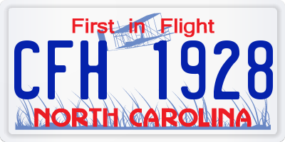 NC license plate CFH1928