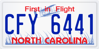 NC license plate CFY6441