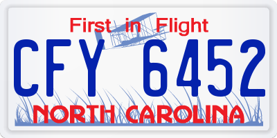 NC license plate CFY6452