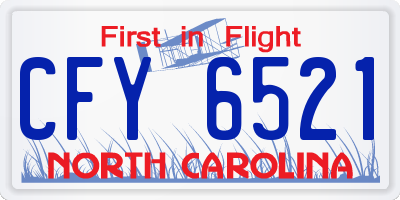 NC license plate CFY6521
