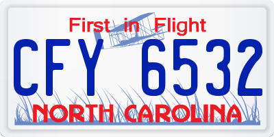 NC license plate CFY6532