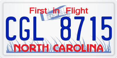 NC license plate CGL8715