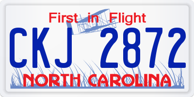 NC license plate CKJ2872