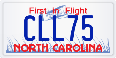 NC license plate CLL75