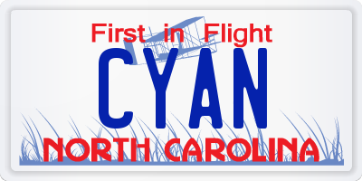 NC license plate CYAN