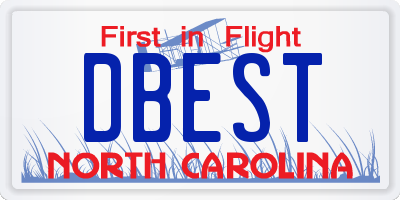 NC license plate DBEST