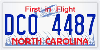 NC license plate DCO4487