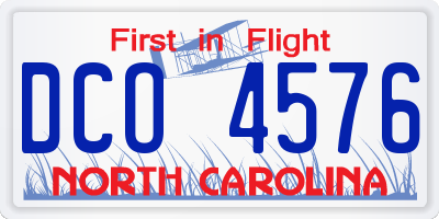 NC license plate DCO4576