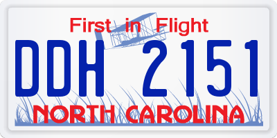 NC license plate DDH2151