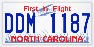 NC license plate DDM1187