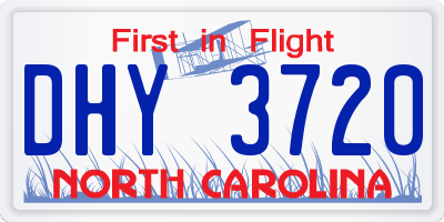 NC license plate DHY3720