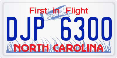 NC license plate DJP6300