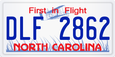 NC license plate DLF2862