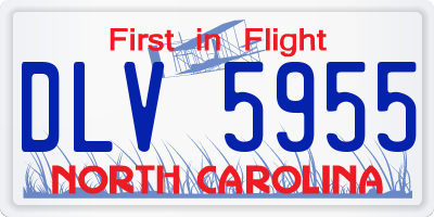 NC license plate DLV5955