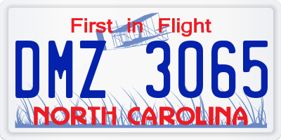 NC license plate DMZ3065