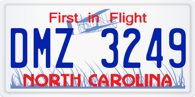 NC license plate DMZ3249