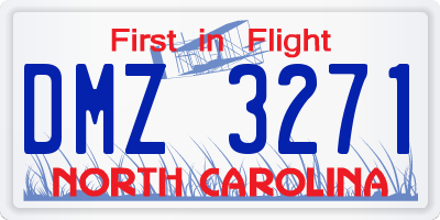 NC license plate DMZ3271