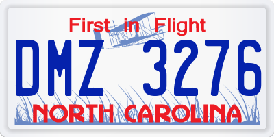 NC license plate DMZ3276