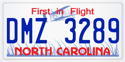 NC license plate DMZ3289