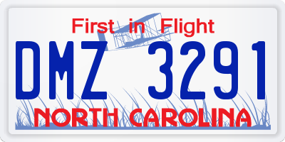 NC license plate DMZ3291