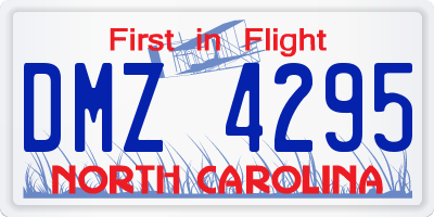 NC license plate DMZ4295