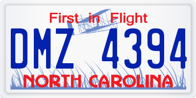 NC license plate DMZ4394