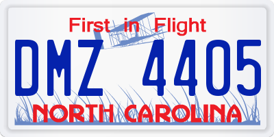 NC license plate DMZ4405