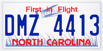 NC license plate DMZ4413