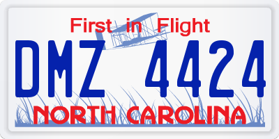 NC license plate DMZ4424