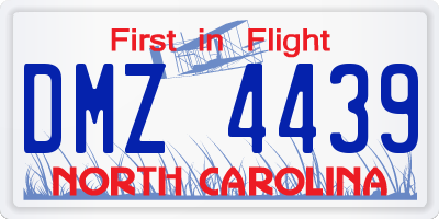 NC license plate DMZ4439