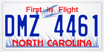 NC license plate DMZ4461