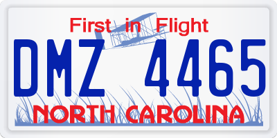 NC license plate DMZ4465