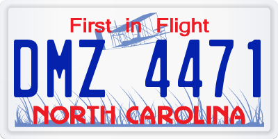 NC license plate DMZ4471