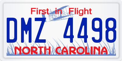 NC license plate DMZ4498