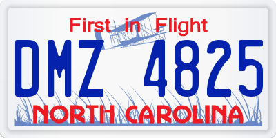 NC license plate DMZ4825