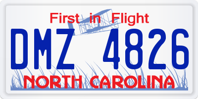 NC license plate DMZ4826