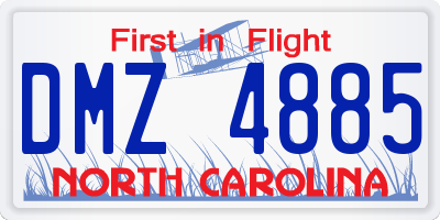 NC license plate DMZ4885