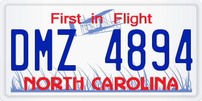 NC license plate DMZ4894