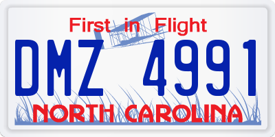 NC license plate DMZ4991