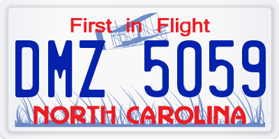 NC license plate DMZ5059