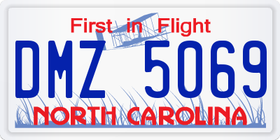 NC license plate DMZ5069