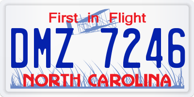 NC license plate DMZ7246